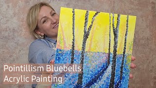 7 Pointillism Bluebells Acrylic Painting [upl. by Fancie]