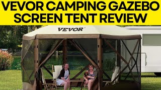 VEVOR 10x10ft Camping Gazebo Screen Tent Review [upl. by Eiuqnom]