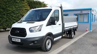 RF68 OVS 2019 68 FORD TRANSIT 350 RWD 105PS 109quot L2 MWB ONE STOP DROPSIDE PICK UP  TAIL LIFT [upl. by Kathrine]