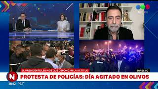 Telefe Noticias en directo con toda la información de la protesta de la policía bonaerense [upl. by Hadias803]