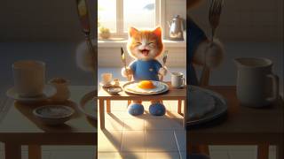 A Ginger Kitten’s Love for Fried Eggs🥚🥚🐈🐈😻kitten kittenshorts catanimation [upl. by Arais164]