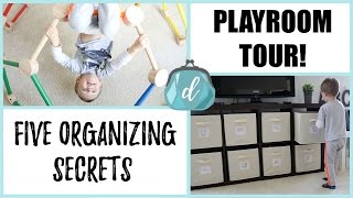 PLAYROOM TOUR  Five Organizing Secrets for Toys [upl. by Alessig509]