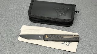 Fox Chnops FX543 CFBR Carbonfiber Black M390 Bronze Hardware edc knife foxknives [upl. by Ynettirb]