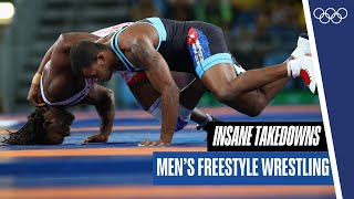 10 minutes of insane takedowns in mens freestyle wrestling 🤼‍♀️ 💪 [upl. by Irra]