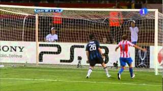 Inter de Milan 02 Atlético de Madrid 2782010 goles TVE [upl. by Dillon]