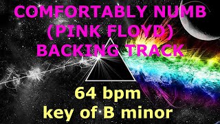 COMFORTABLY NUMB Pink Floyd Backing Track  64 bpm  Key of Bm [upl. by Ahsiadal]