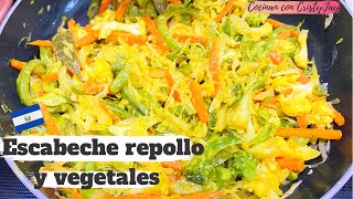 ✨🇸🇻cómo preparar Escabeche Salvadoreño con vegetales y repollo para panes Receta [upl. by Yoj]