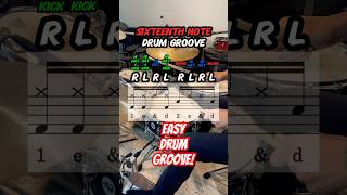 How to play a Sixteenth Note Drum Groove Drum Lesson drums [upl. by Ellicec]