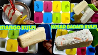 Bombay special Kesar badam kulfi Mango kulfi in just 5 minutesNo ice crystalsmooth amp silky कुल्फी [upl. by Talie]