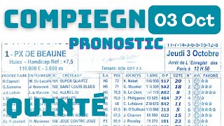 Programme 03 October Programme Quinté du demain COMPIEGN [upl. by Aned]