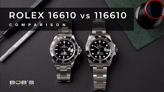 Rolex 16610 vs Rolex 116610 Submariner Comparison Review  Old Pre Ceramic Vs New Ceramic [upl. by Aidnyl]