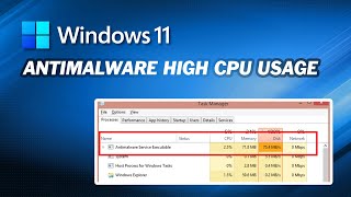 How to Fix Windows 11 Antimalware Service Executable High CPU Usage [upl. by Encratia505]