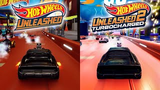 Hot Wheels Unleashed vs Hot Wheels Unleased 2  Gameplay Comparison [upl. by Magill]