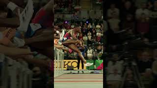 Grant Holloway is unstoppable 😮‍💨 usa hurdles running sports worldindoorchamps [upl. by Zacherie]