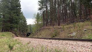 Black Hills Central Railroad working up grade westbound out of Kingstone SD [upl. by Karab]