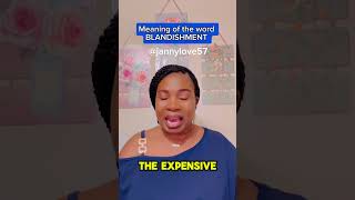 What is the meaning of blandishment englishteacher vocabulary shorts [upl. by Aikin]