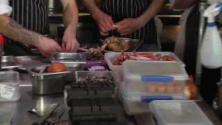 Mikael Jönsson prepares a crab dish at Hedone in London [upl. by Lledyl]