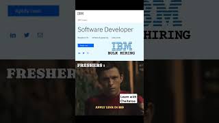 IBM software Developer opening for freshers hiringupdate shorts [upl. by Rimaj]