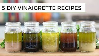 5 DIY SALAD DRESSING RECIPES  quick  easy [upl. by Ellehsad]