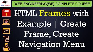 L7 HTML Frames with Example  Create Frame Create Navigation Menu  Web Engineering Lectures [upl. by Deys283]