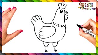 Jak Narysować Kurczaka Krok Po Kroku 🐔 Łatwe Rysowanie Kury [upl. by Devondra]