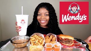 WENDYS MUKBANG BACONATOR AND 10PCS NUGGET [upl. by Lessirg]