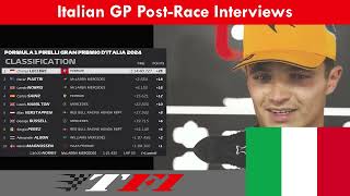 2024 Italian Grand Prix  Exclusive PostRace Interviews with the Drivers [upl. by Tdnarb992]