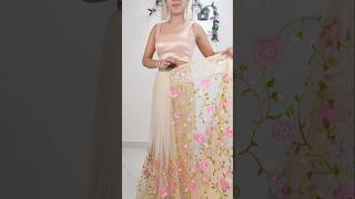 Perfect open pallu hackNet saree for wintersareedrapings sareewearing fashion [upl. by Dekow]