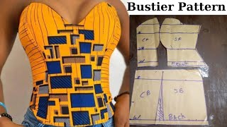 How to Draft a Bustier PatternStrapless Bustier Pattern  Beginners Friendly Tutorial [upl. by Nivk]