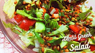 Lentil Salad  Greek salad  Healthy amp for Weight loss  Food encircle [upl. by Ecinue]