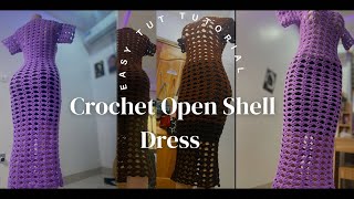 Open Shell stitch Crochet dress tutorial easy tutorial Buena Vida [upl. by Adalard]