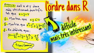 exercice corrigé  lordre dans R  difficile et très intéressant  tronc commun scientifique [upl. by Yahsel]