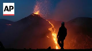 WATCH Mount Etna erupts in Sicily [upl. by Dari]