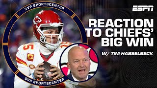 FULL REACTION to Kansas City Chiefs advancing to AFC Championship 🏆 w Tim Hasselbeck  SC with SVP [upl. by Ilohcin239]