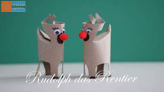 Rudolph mit der roten Nase  Rentier basteln [upl. by Vizzone]