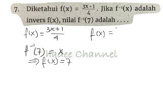 Diketahui fx3x14jika invers f7 adalah [upl. by Trinity]