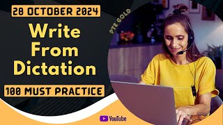 PTE Write From Dictation  OCTOBER 2024  MUST PRACTICE [upl. by Euqina]