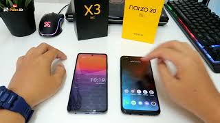 SPEED TEST XIAOMI POCO X3 NFC VS REALME NARZO 20 PRO  SNAPDRAGON 732G VS MEDIATEK HELIO G95 [upl. by Nazay]