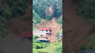 😱😱😱Big Landslide in Nepal  danger landslide NepalLandslide naturaldisasters floodwarning [upl. by Ajtak]