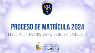 PROCESO DE MATRÍCULA 2024 ESTUDIANTES DE CONTINUIDAD LSBD [upl. by Annawek515]