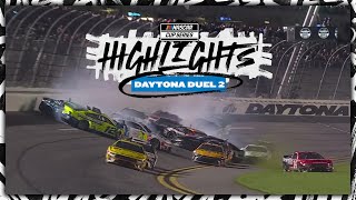 The big one strikes late in Duel 2 at Daytona  NASCAR [upl. by Yrojram]