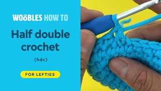 Lefthanded crochet How to do a half double crochet stitch hdc [upl. by Asemaj776]