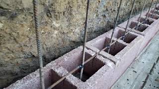 Building DIY Retaining Wall Concrete Block With Cement Sand And Steel 2018 year [upl. by Leggat]