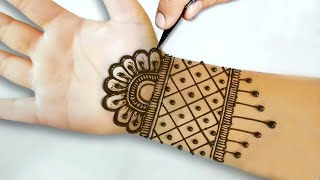 New Easy mehndi design for front hand  Simple Mehndi Design  Mehandi ka Design  Mehndi Designs [upl. by Kcirdderf]