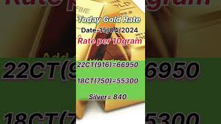 Today Gold rate 916hallmarkjewellery dailyupdates [upl. by Noterb]