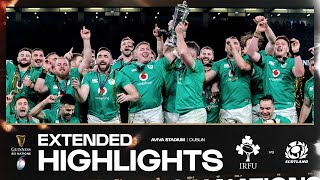 IRISH GLORY ☘️  EXTENDED HIGHLIGHTS  IRELAND V SCOTLAND  2024 GUINNESS MENS SIX NATIONS RUGBY [upl. by Dhu]