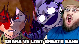 【undertaleAU】Last breath sans phase3 animation ～Last breath～ Chara vs Sans Undertale REACTION [upl. by Arlen742]