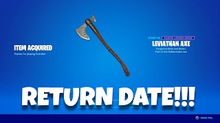 LEVIATHAN AXE RETURN DATE in FORTNITE ITEM SHOP Leviathan Axe Pickaxe Returning 2023 [upl. by Kenrick962]