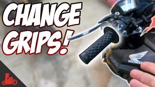 How To Honda Grom Grip Install [upl. by Mobley969]