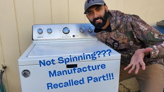 How To Fix A Maytag Washer That Is Not Spinning Manufacture Defective Part [upl. by Marius869]